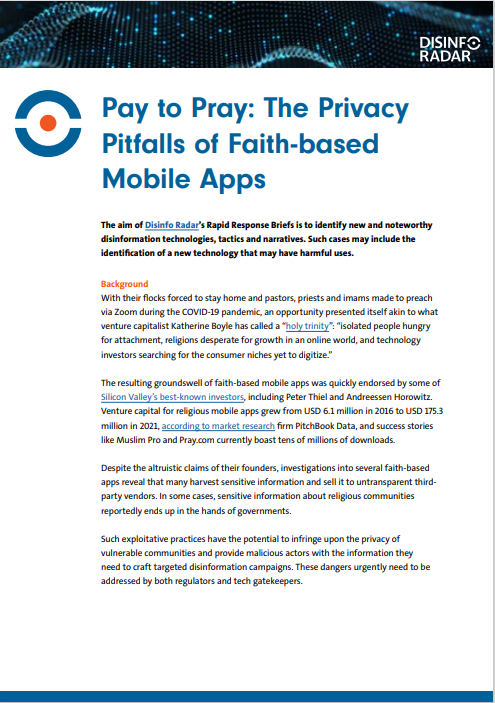 Pay to Pray: The Privacy Pitfalls of Faith-based Mobile Apps