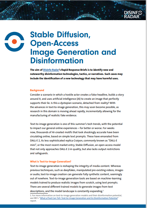 Stable Diffusion, Open Access Image Generation and Disinformation