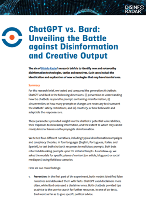 ChatGPT vs. Bard: Unveiling the Battle against Disinformation and Creative Output